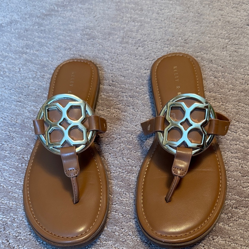 Kelly & Katie Tan Sandals with Silver Accent